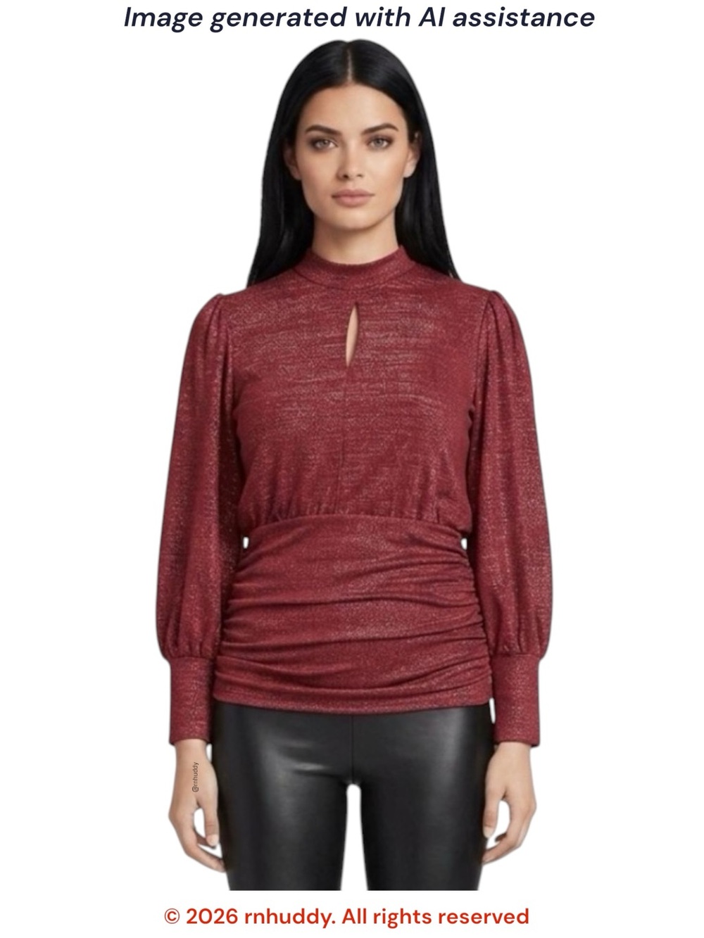 NWT Lane Bryant 18/20 metallic wine side ruched keyhole top
